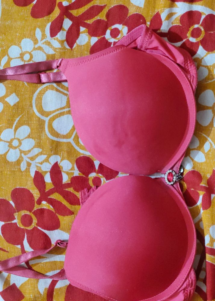 Pink Padded Push Up Bra