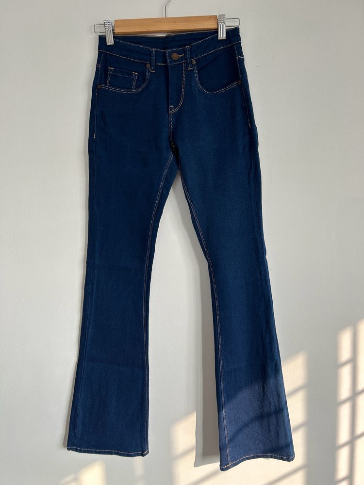 Here&Now Bootcut Stretchable Navy Blue Jeans