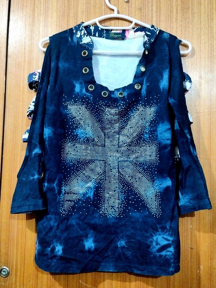 Navy Blue Top For Girls