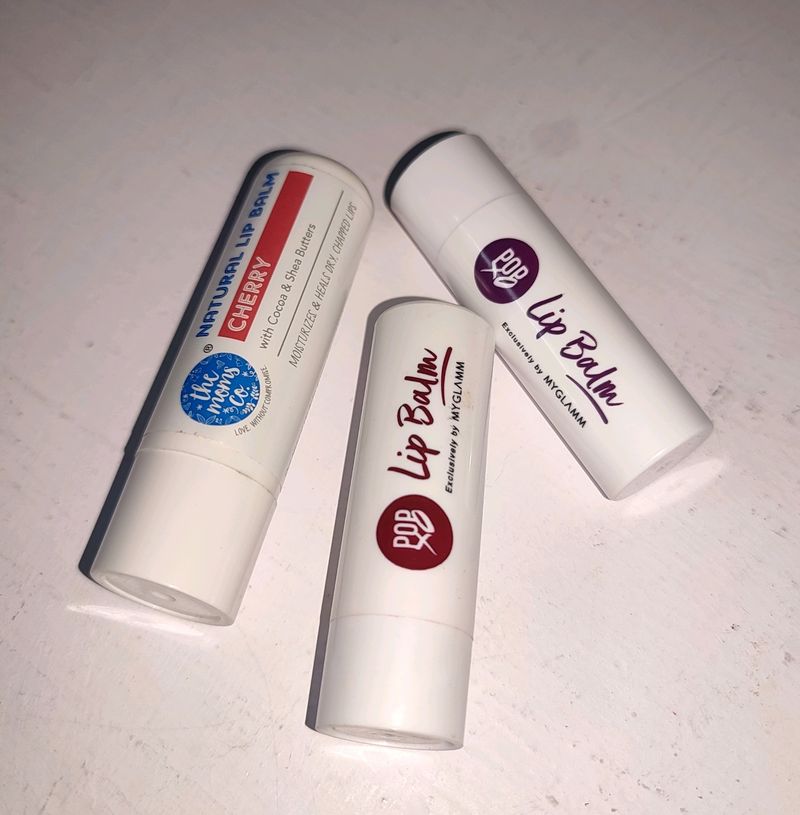 Combo Of 3 Lip Balms