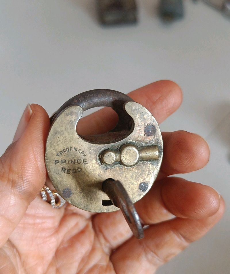 100 Years Old Brass And Iron Lock..