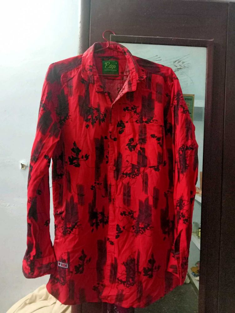 Shirt  38* Size Red Colour and Black Design