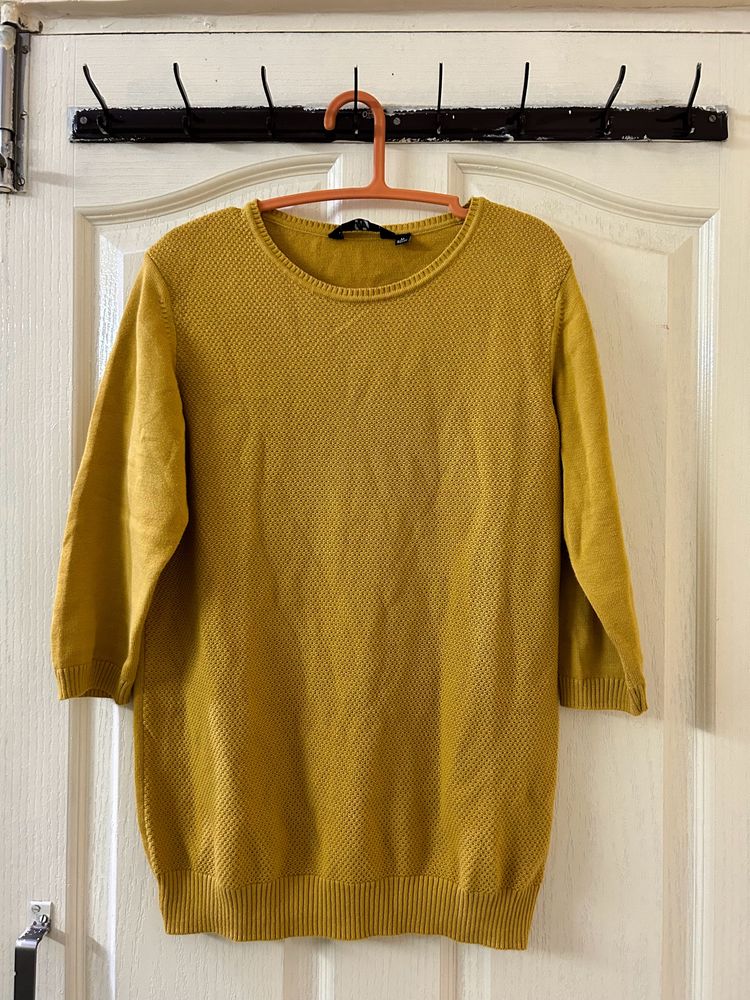 Fig Yellow Knitted Sweatshirt