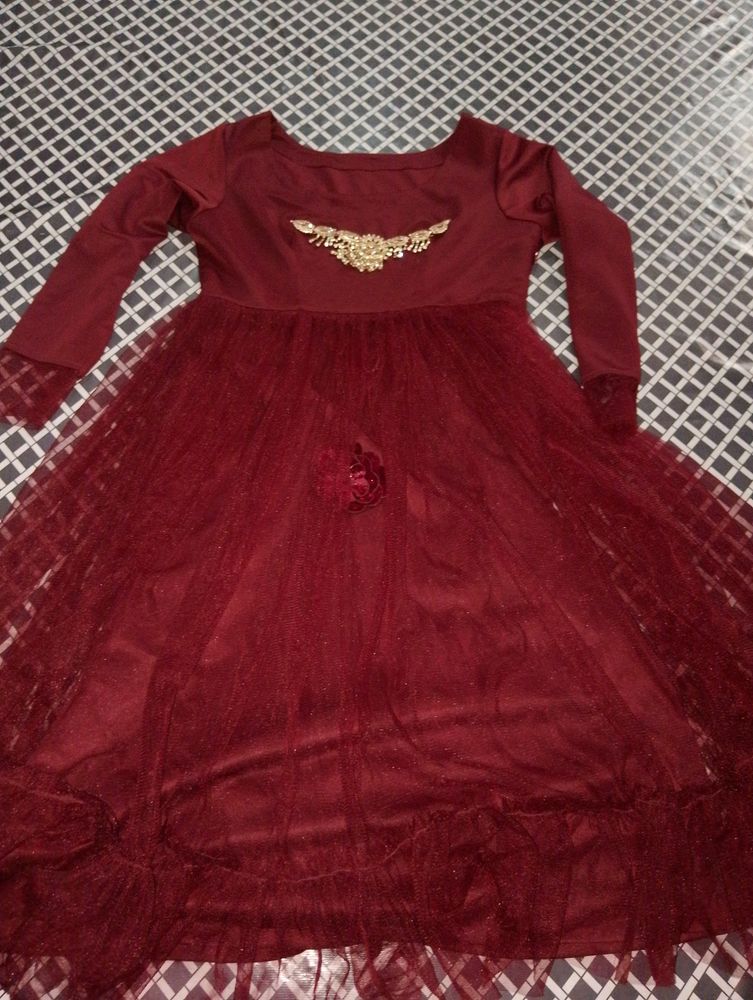 Princess Maroon Colour Gown