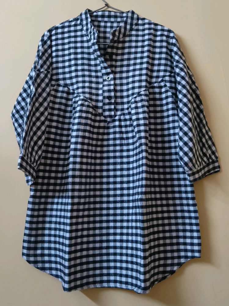 Black And White Checked Tunic