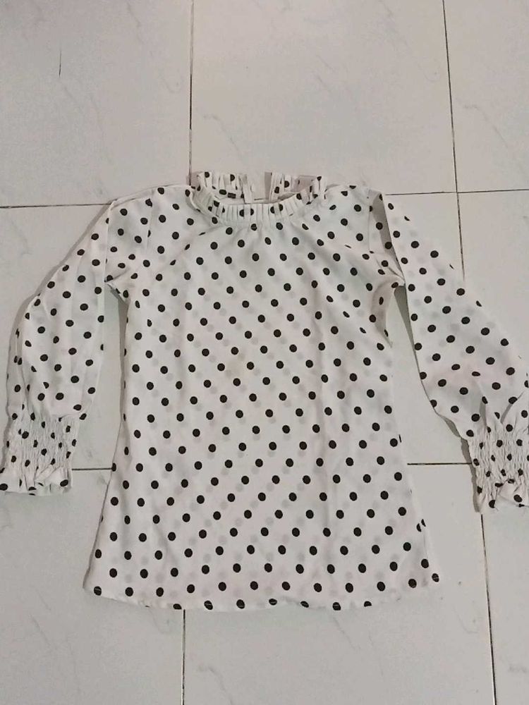 White Polka Dots Top