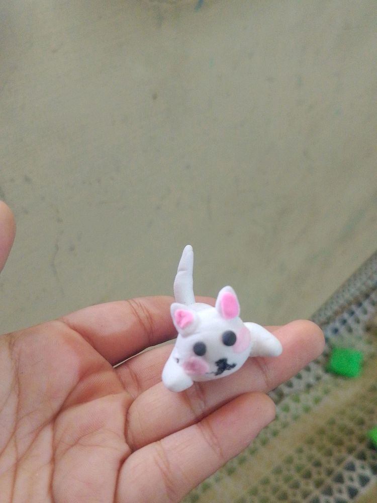 Cat Clay Keychain