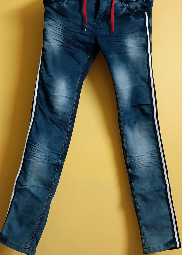 Blue Slim And Stretchable Jeans For Boys