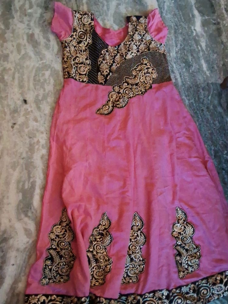 Anarkali Pink Chudi Suit