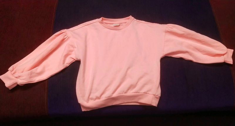 Girls Pink full puff sleeve top