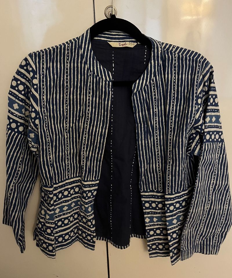 Siyahi Blue Cotton Jacket