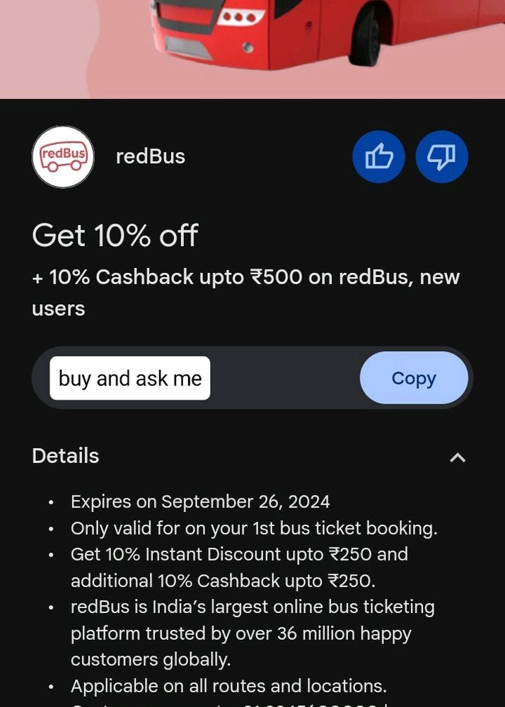 redBus Get 10% off (New User)