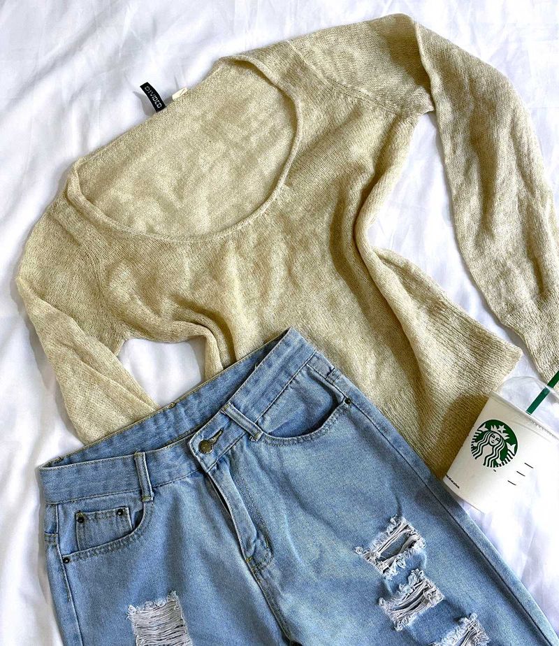 H&M Shinny Knitted Pullover Top