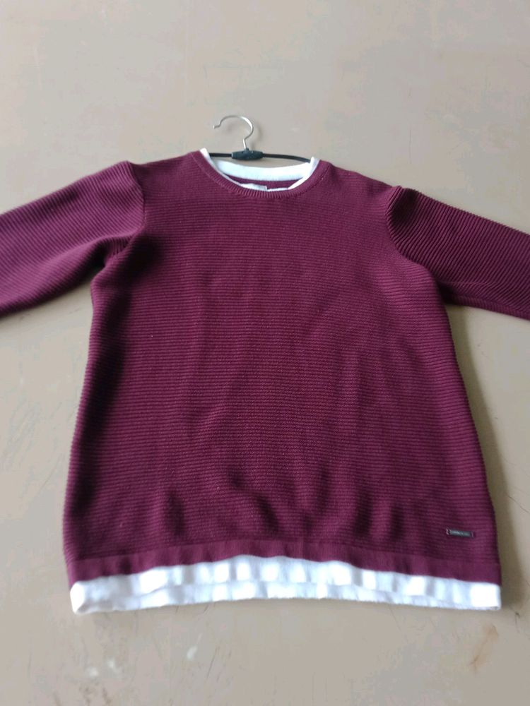 Boys Age 8-10 Maroon Full Sleeves T Shirt