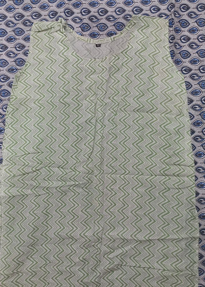 Cute Sage Green Sleeveless Kurti 🎀💗