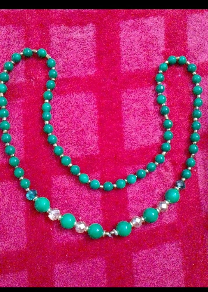 Beautiful Green Glass Pearls Mala