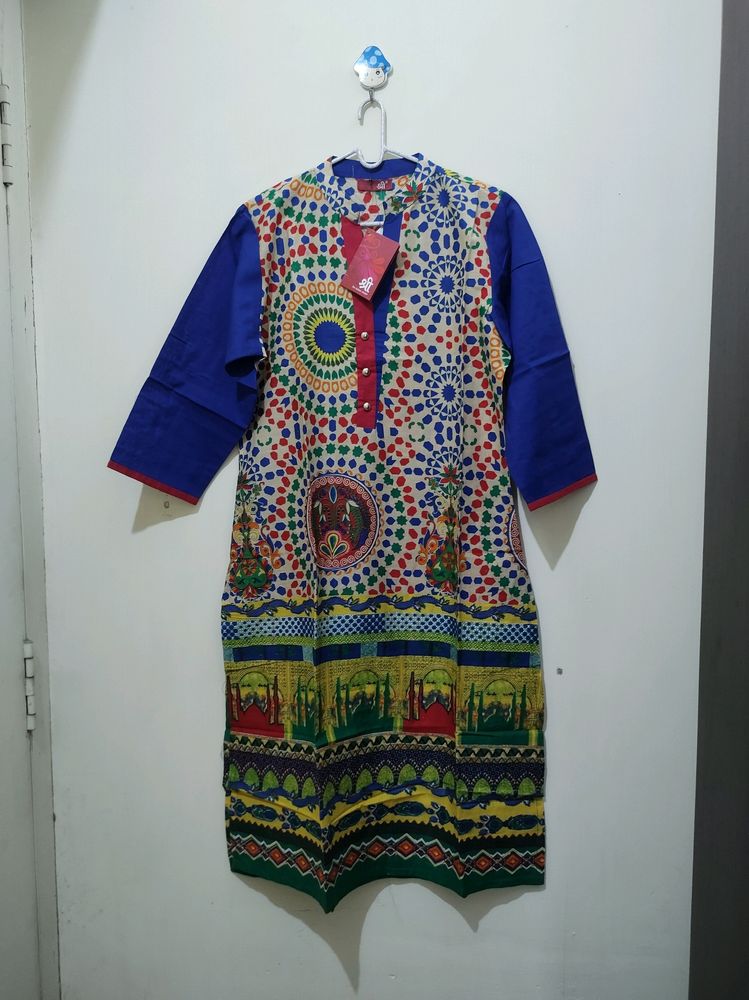 Shree Multicolour Temple Floral Print Kurta