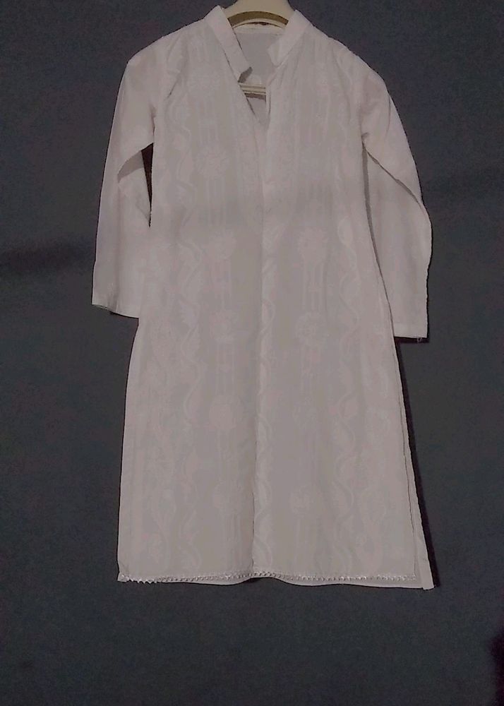 White Chandari Kurta