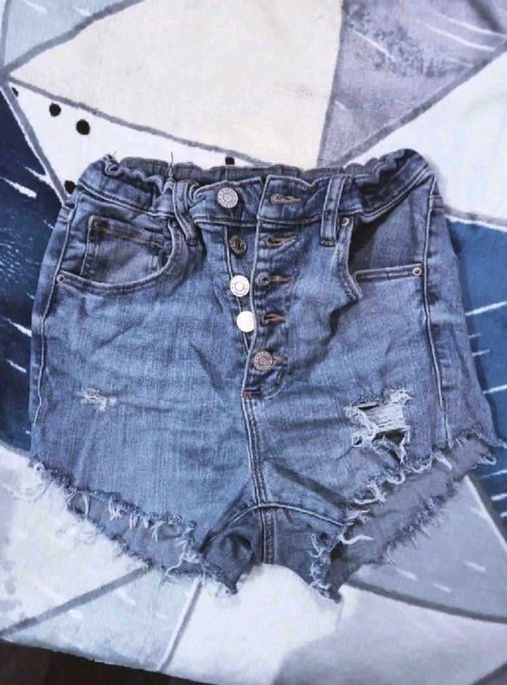 Girls Blue Denim Shorts, Jeans Shorts