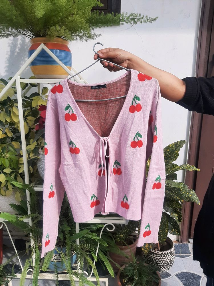 NIKKA K Pink Heart Cardigan