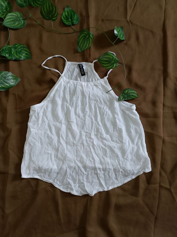 Branded White Crop Top.