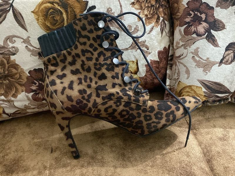 Leopard Print Heeled Boots