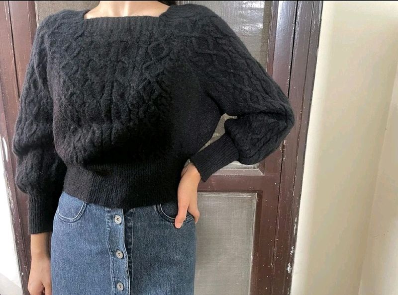 Square Neck Thicken Knit Sweater 🎀