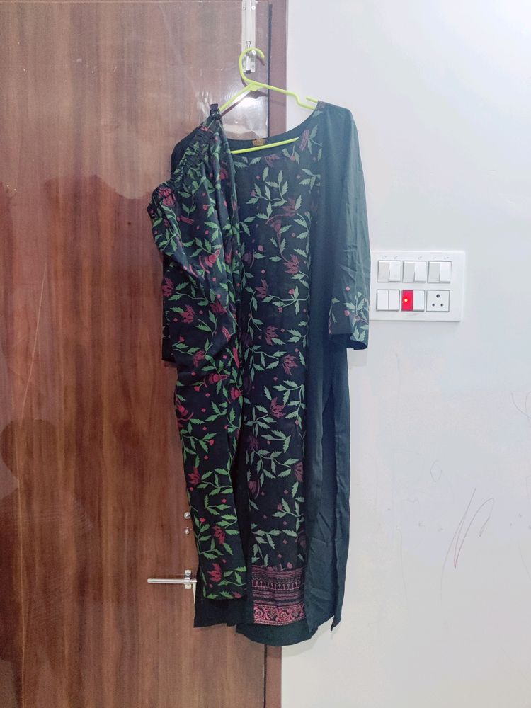 Black Two Piece Kurtha Set Read Before Buy