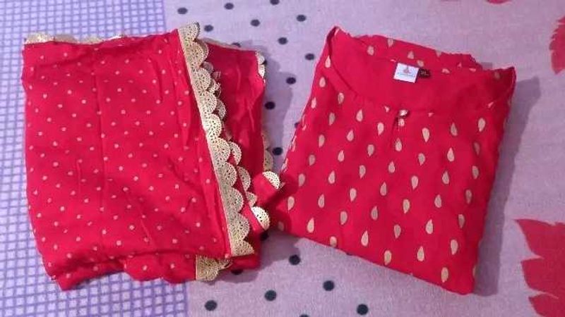 RED KURTA SET