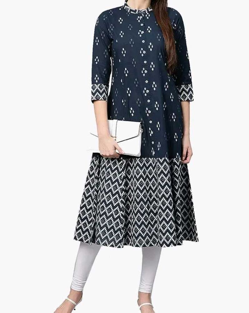 Women's Cotton Ikat Printed A-Line Kurta