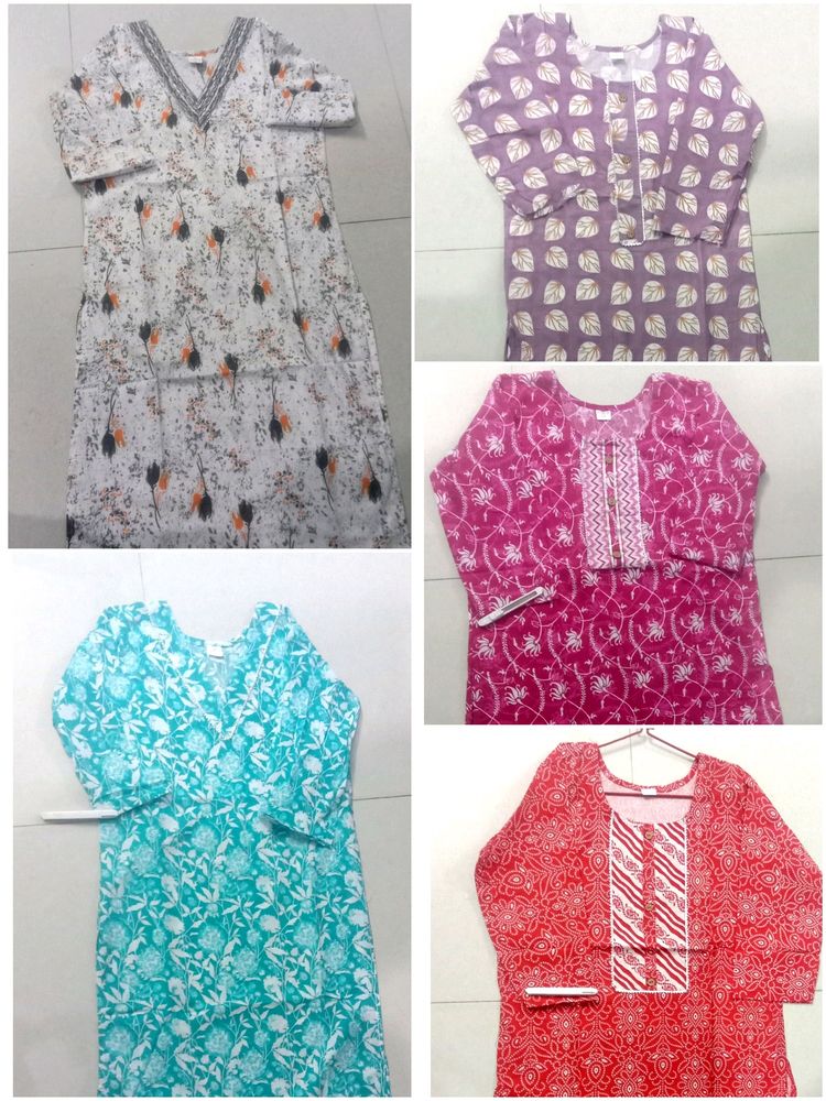 COMBO 🥳🥳 Of 5 Kurti Sale 🥳🥳