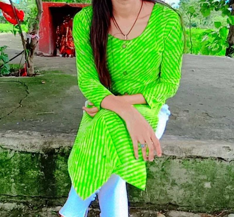 Parrot Green Office Wear Kurta