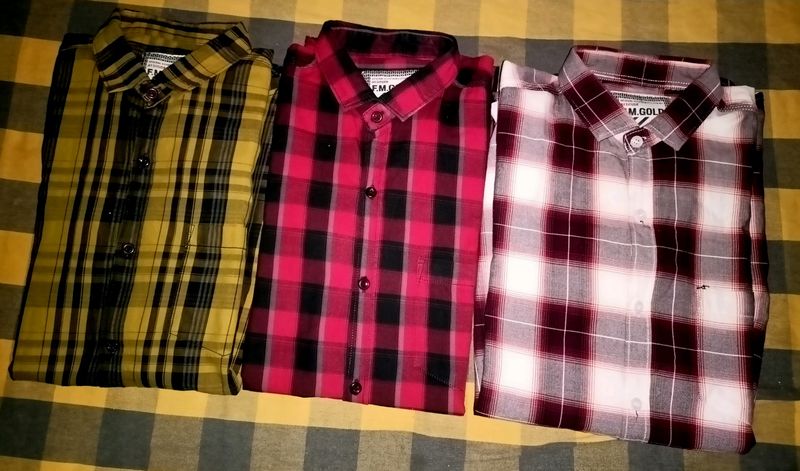 3 Half sleeve shirts luk new single time used xl