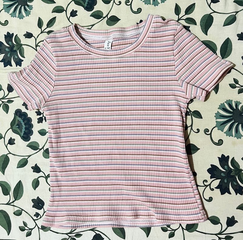 Cute Pink Stripped T-shirt