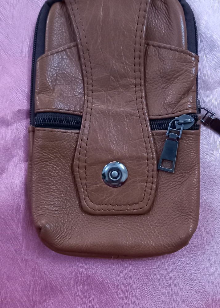 Leather Mobile Pouch For Men