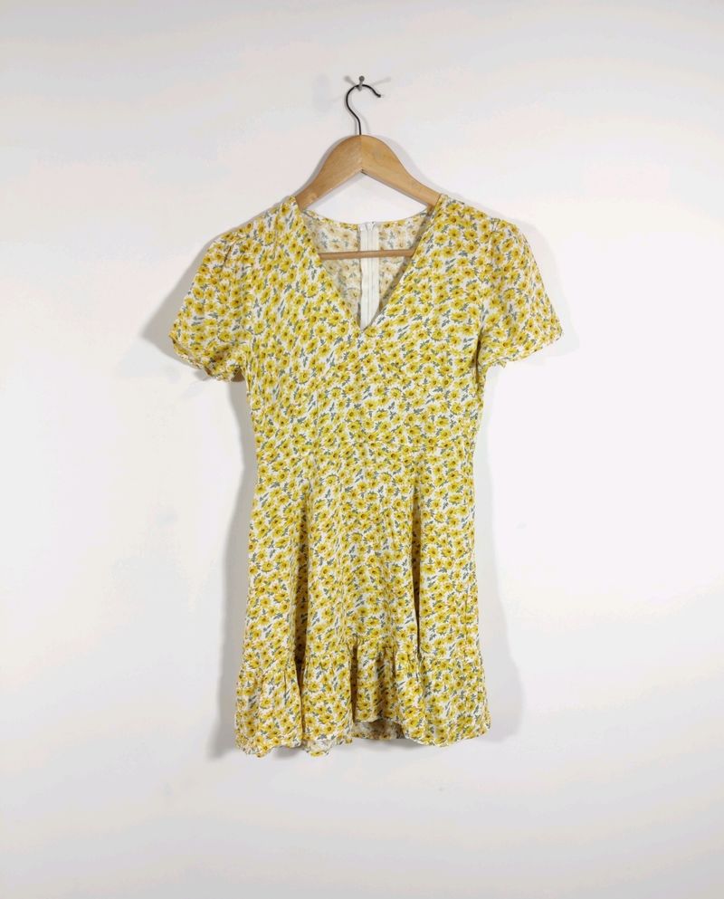 Yellow Printed Casual Dress (Women)