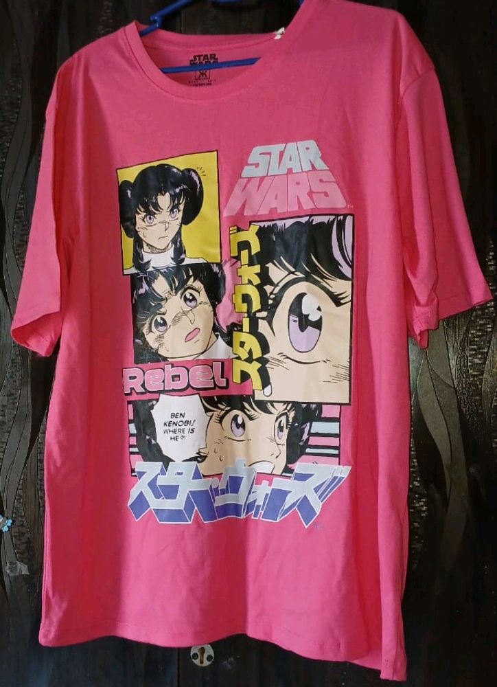 Brand New Hot Pink Anime Oversized Tshirt