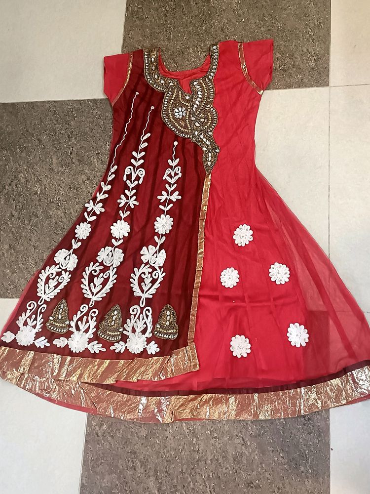 Maroon Aanarkali With Embroidery Design ❤️