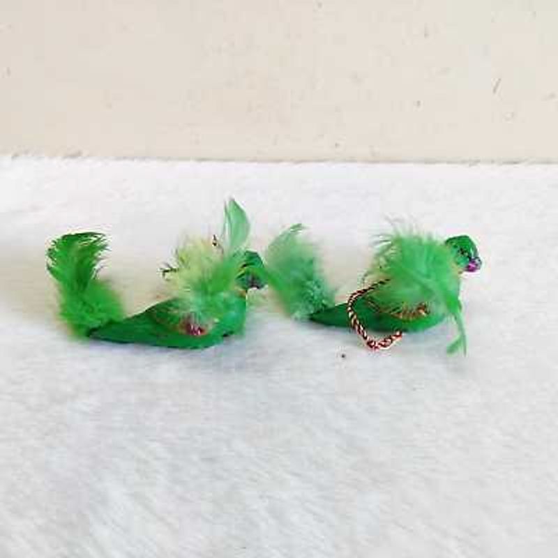 vintage classic green parrot pair