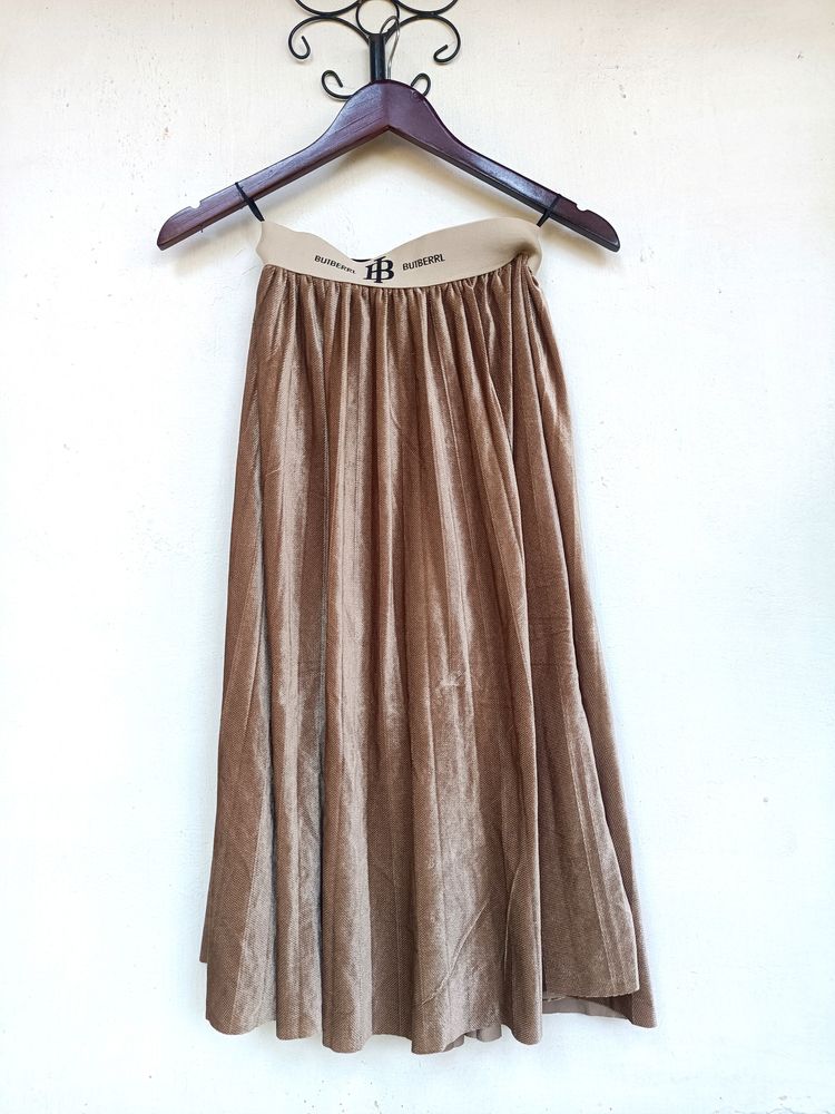 Velvet Dusk Nude Gold Skirt