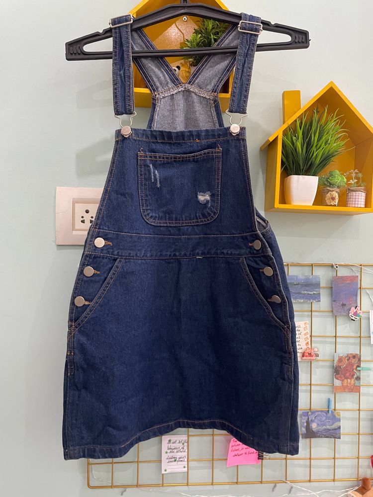 denim dungree skirt