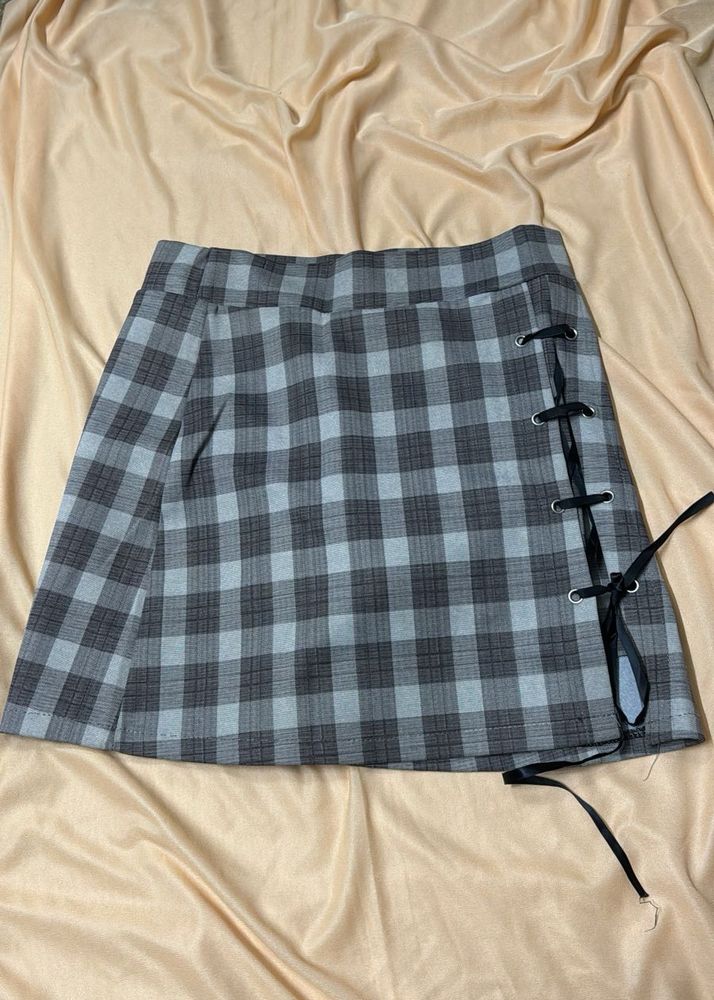 Korean Checkered Mini Skirt