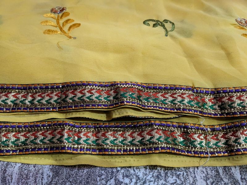 Yellow Embroided Saree