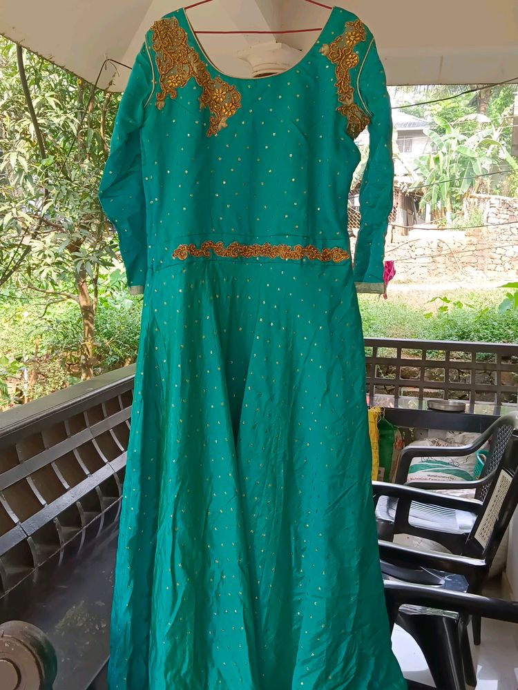 Heavy  Peacock Colour Gown