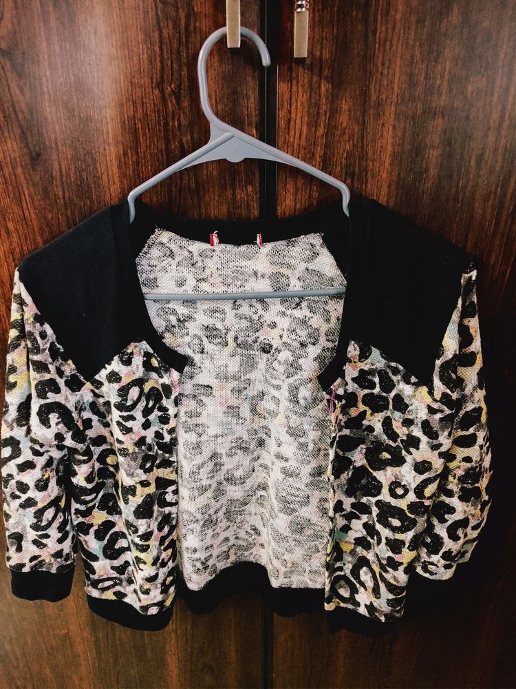 Modern Leopard Print Multicolour Jacket