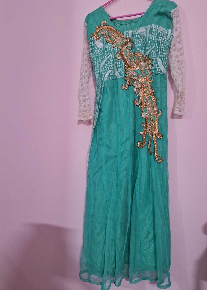 SeaGreen Partywear Gown Of Size XXl