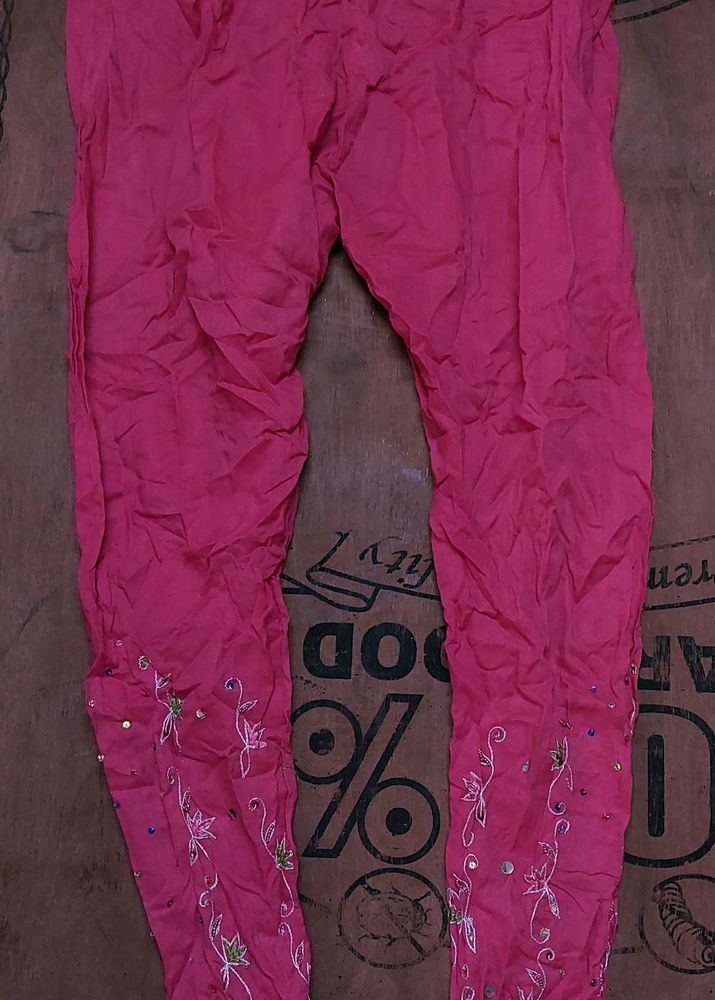 Embroidered Pink Pants