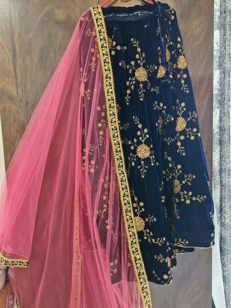 Beautiful Velvet Lehenga  For Women