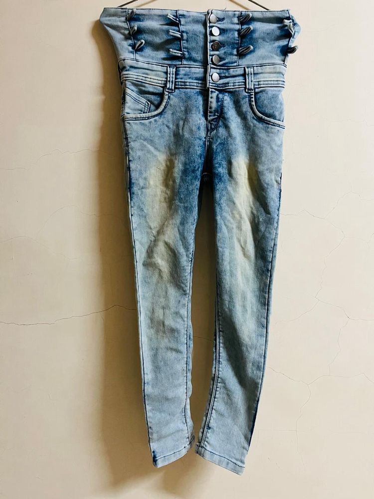 5 Button High Waist Jeans