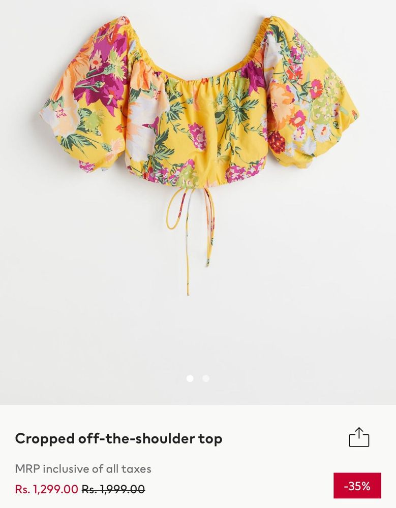 H&M Cropped Off The Shoulder Top